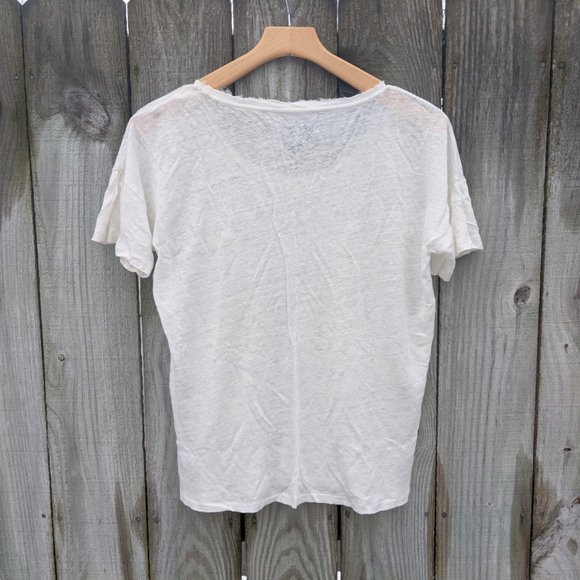 J Crew Human Being Cream Linen T-Shirt - Picture 4 of 10